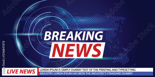 Breaking news live on world map vector illustration design background