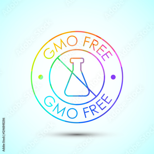 GMO free icon design illustration, Non gmo food label, Organic healthy food sign symbol