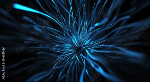 Abstract blue strands creating a dynamic and energetic visual effect