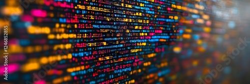 Abstract Colorful Digital Code Background Programming Software Development Data Stream Technology