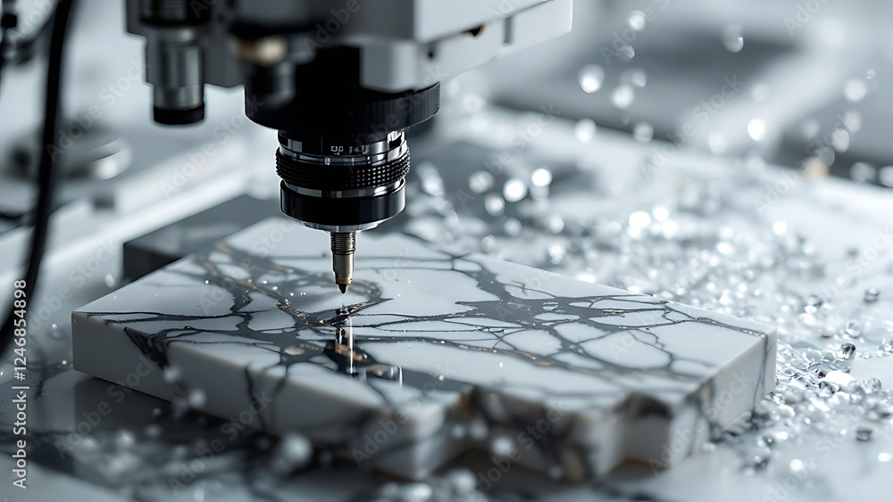 Marble machine with precision, showcasing intricate craftsmanship against a fluid background. Marble machine with precision, showcasing intricate craftsmanship against a fluid background.
