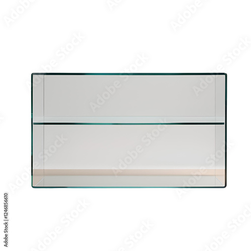 Wallpaper Mural Minimalist transparent glass shelf with a sleek, modern design, perfect for contemporary interior decor and storage solutions. Isolated on transparent background. Torontodigital.ca