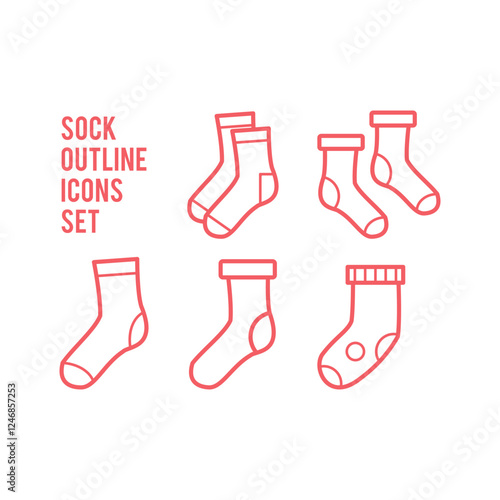 Socks icons set. Christmas socks vector illustration. Simple illustration for web, mobile and UI design.