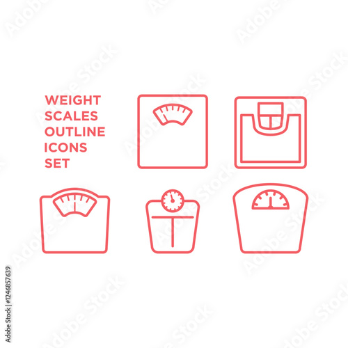 Bathroom scale icons set logo vector template