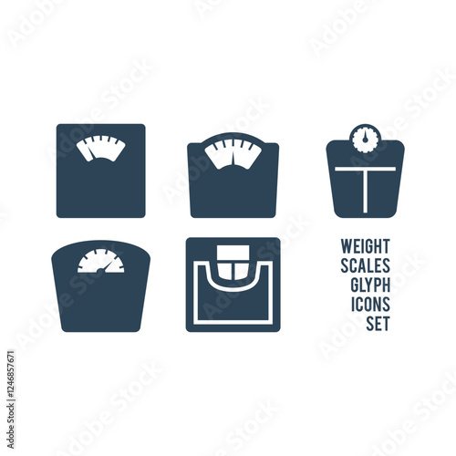 Bathroom scale icons set logo vector template