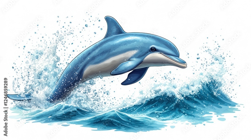 Naklejka premium Dolphin leaping out of the water.