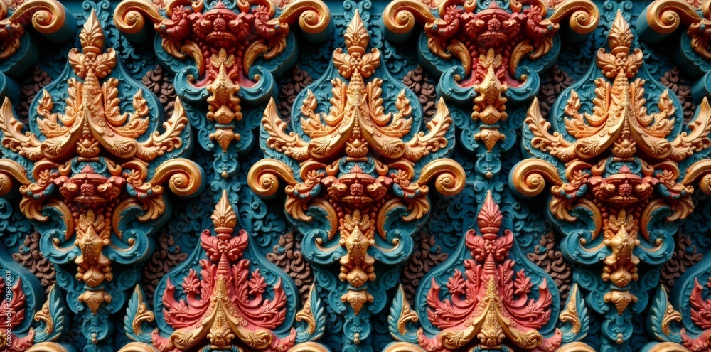 Temple pagoda pattern with intricate carvings and ornate details , patterns, temple, toile Temple pagoda pattern with intricate carvings and ornate details , patterns, temple, toile