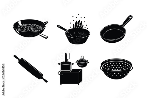 set of barbecue grill