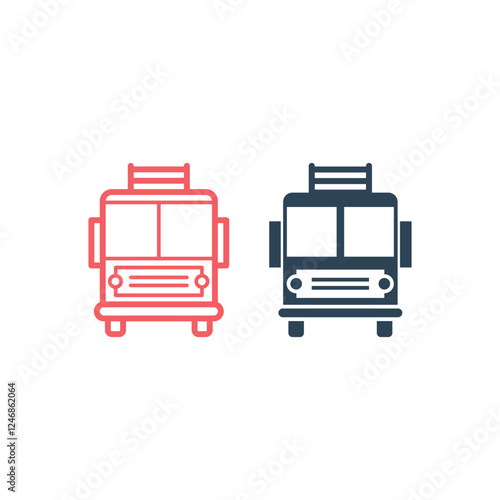 Fire Engine icons set. Fire Truck vector trendy illustration.