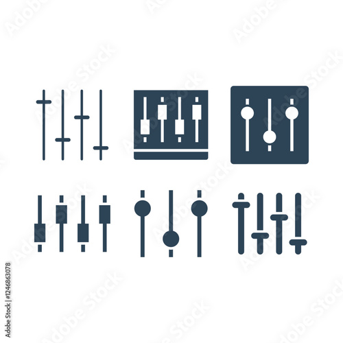 Filter icons set, Audio Mixer symbol design trendy illustration.