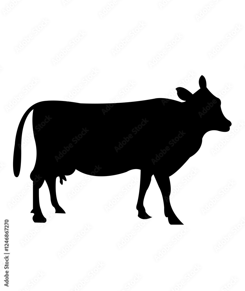 Cow clip art design on plain white transparent isolated background for card, shirt, hoodie, sweatshirt, apparel, card, tag, mug, icon, poster or badge Cow clip art design on plain white transparent isolated background for card, shirt, hoodie, sweatshirt, apparel, card, tag, mug, icon, poster or badge