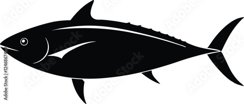 tuna fish vector silhouette icon illustration