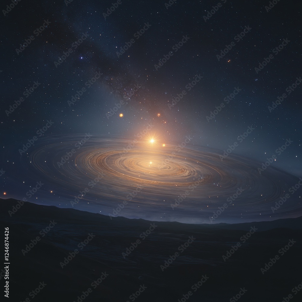 Fototapeta premium Exploring cosmic wonders galactic formation in the milky way astronomy night sky stunning view celestial dynamics