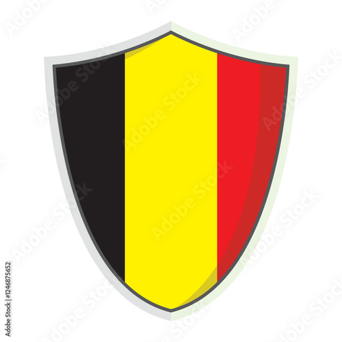 Free Download Belgium national flag Shield Badge - GFXLoad