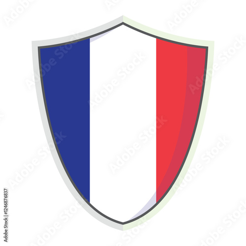 Free Download France national flag Shield Badge - GFXLoad