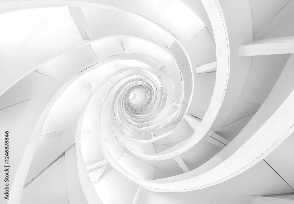 Fototapeta premium Abstract White Spiral Staircase Design