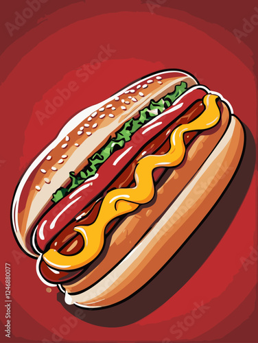 hotdog vector art for design needs 