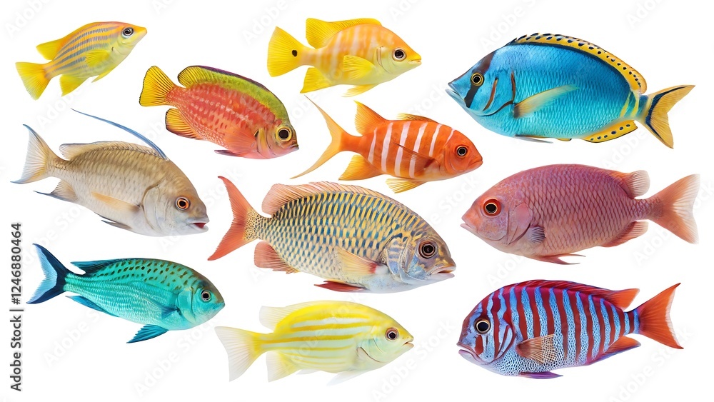 Naklejka premium set of colorful fish