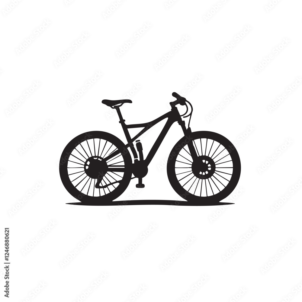 Obraz premium Fixed gear bicycle silhouette vector black and white background