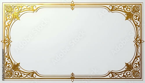 Golden Ornate Frame_ Decorative Border Design_ Elegant_