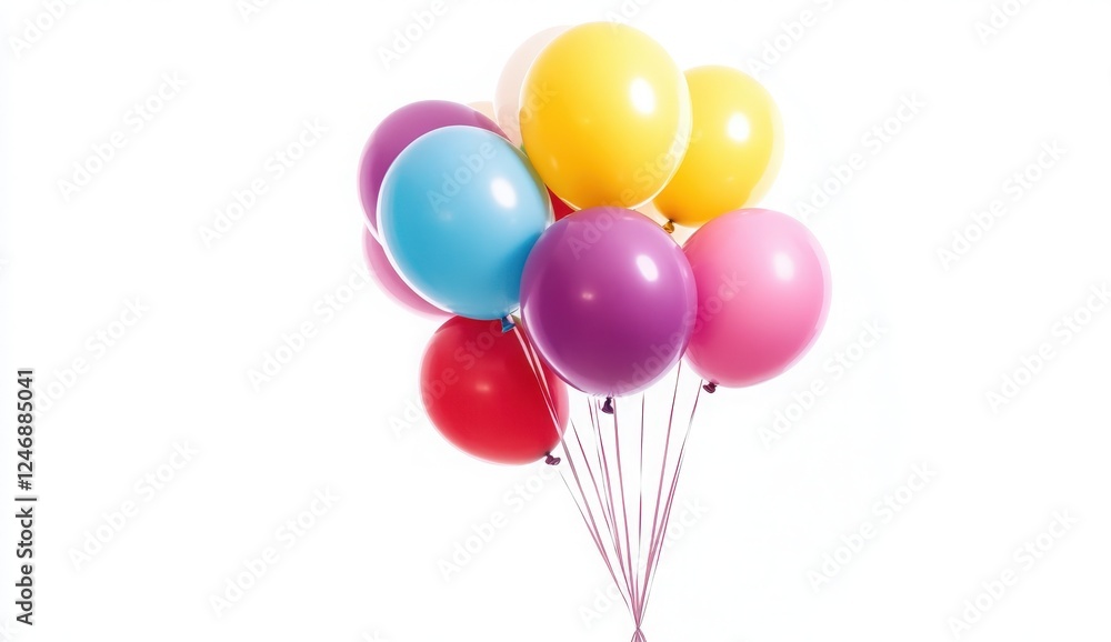 Bunch Of Colorful Balloons On White Background Bunch Of Colorful Balloons On White Background