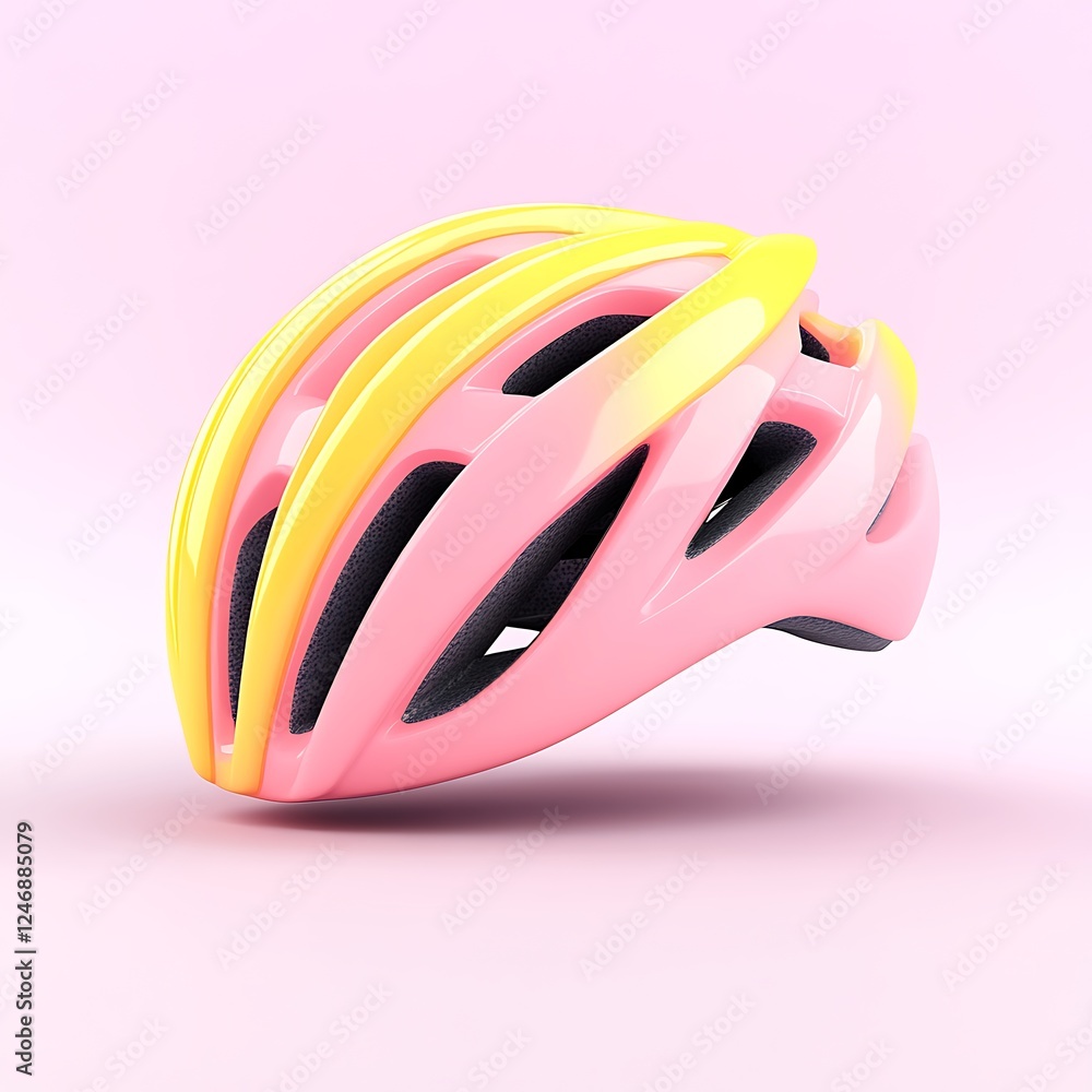 High-Quality 3D Render of a Professional Cycling Helmet Design High-Quality 3D Render of a Professional Cycling Helmet Design