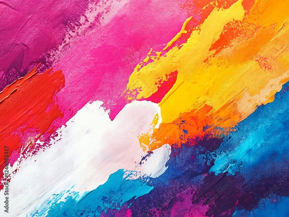 Vibrant Colorful Abstract Brush Stroke Art with Pink Orange Blue Hues : Generative AI Vibrant Colorful Abstract Brush Stroke Art with Pink Orange Blue Hues : Generative AI