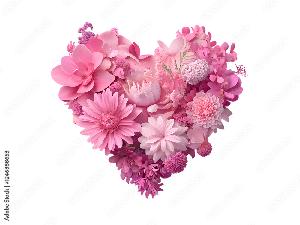 Heart Shaped of Pink and Red Roses on transparent background. Design for Valentine’s Day, Weddings Heart Shaped of Pink and Red Roses on transparent background. Design for Valentine’s Day, Weddings