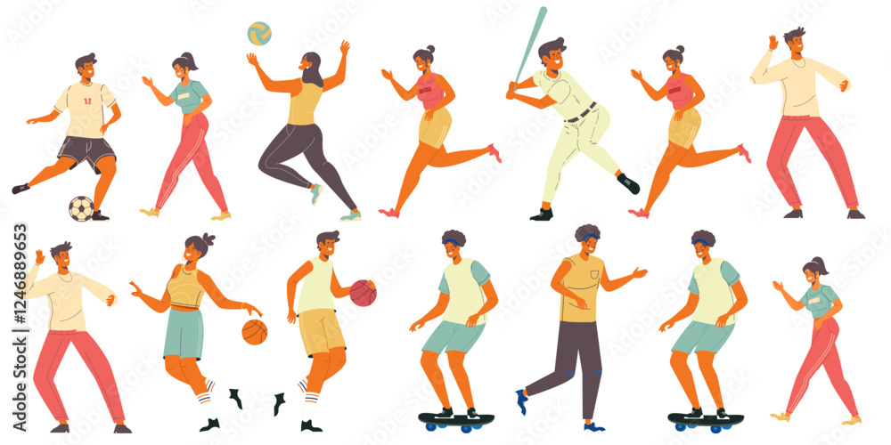 Flat Sport Character Set Flat Sport Character Set