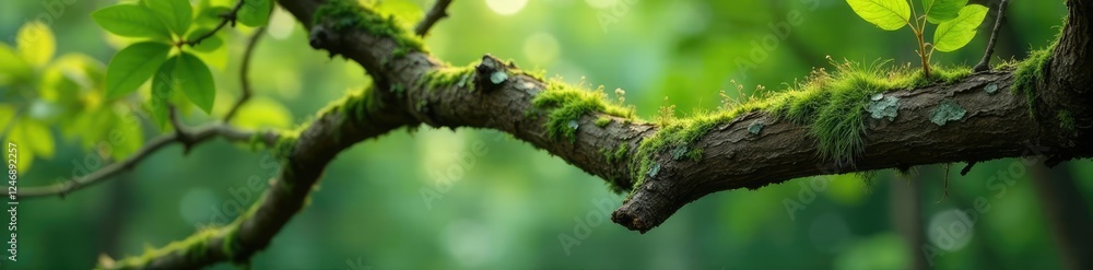 Tree with lichen and moss growing on branches, decay, organic Tree with lichen and moss growing on branches, decay, organic