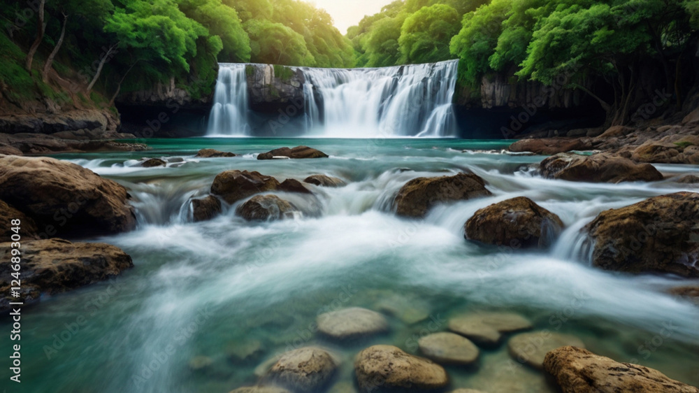 Fototapeta premium waterfall in the mountains