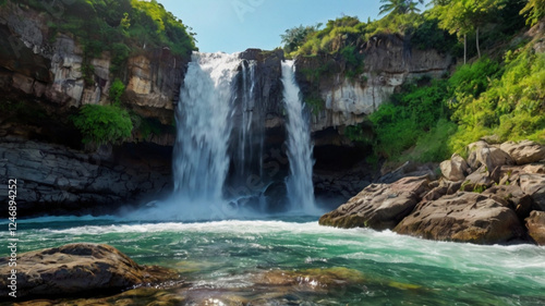 waterfall in the mountains