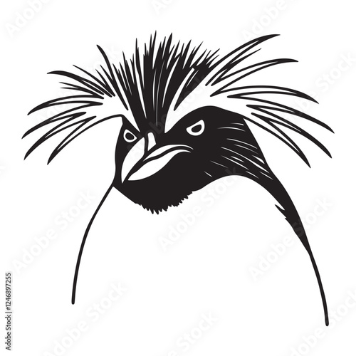 Rockhopper Penguin Illustration – Antarctic Wildlife Icon