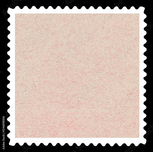Pink postage stamp - Isolated on Black background	