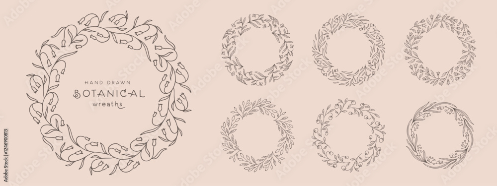 Wreaths circular foliate vector Wreaths circular foliate vector