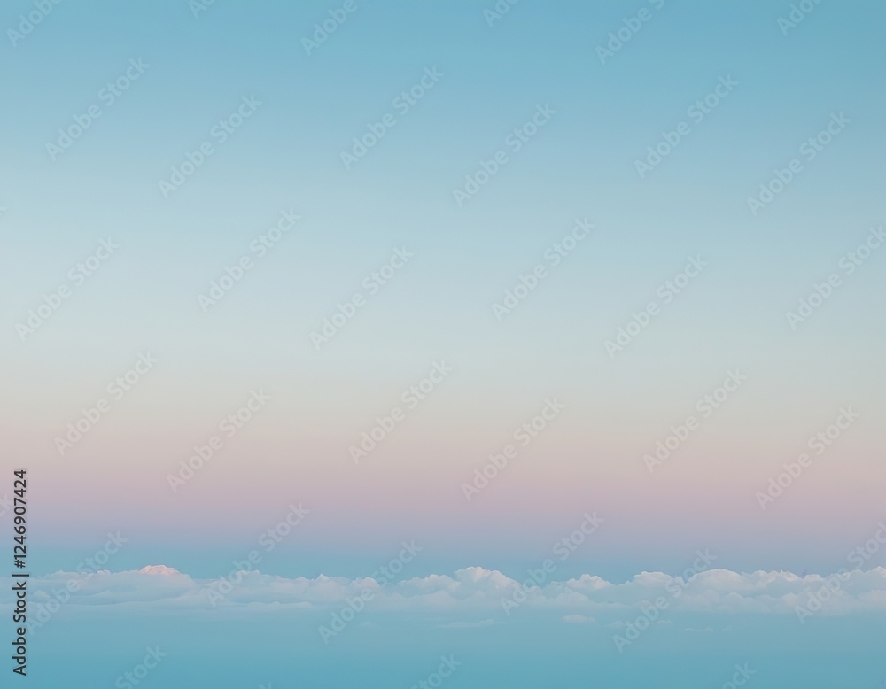 A serene sky with soft pastel hues at dusk, infusing tranquility and calmness.