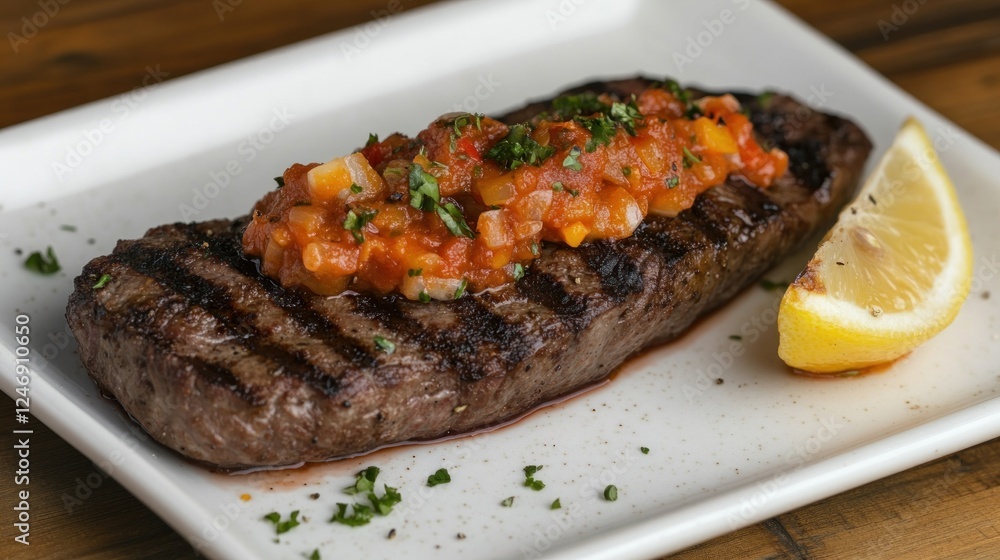 Grilled Steak with Savory Salsa and Lemon Grilled Steak with Savory Salsa and Lemon