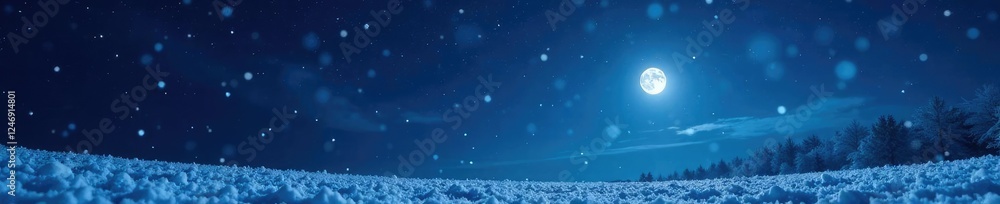 Snowflakes falling on a dark sky with stars and moonlight shining through the snow, wintery evening, frosty atmosphere, starry night sky Snowflakes falling on a dark sky with stars and moonlight shining through the snow, wintery evening, frosty atmosphere, starry night sky