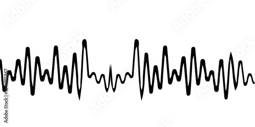 Heart rate,cardiogram icon. Pulse waveform. Heart rythm problems, arrhythmia. Medical illustration. Isolated black and white healthcare vector sign. Hospital reanimation symbol.