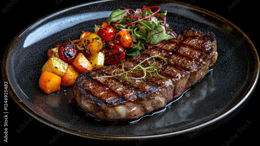Grilled Sirloin Steak with Roasted Vegetables Grilled Sirloin Steak with Roasted Vegetables
