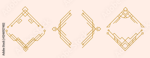 Art Deco Line Gold Frames Set