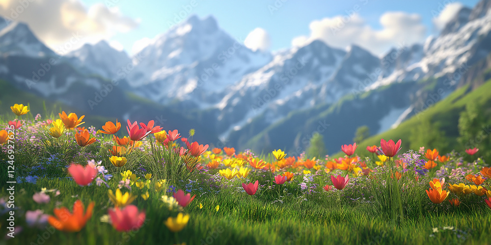Breathtaking spring blooms in the majestic mountains nature photography vibrant landscape scenic viewpoint floral abundance Breathtaking spring blooms in the majestic mountains nature photography vibrant landscape scenic viewpoint floral abundance