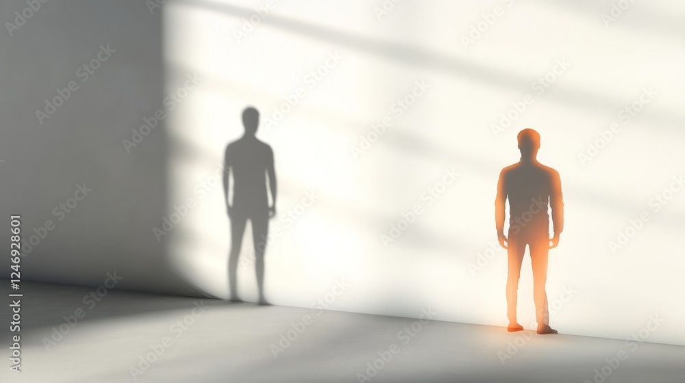 Fototapeta premium Silhouettes evoking introspection and identity.