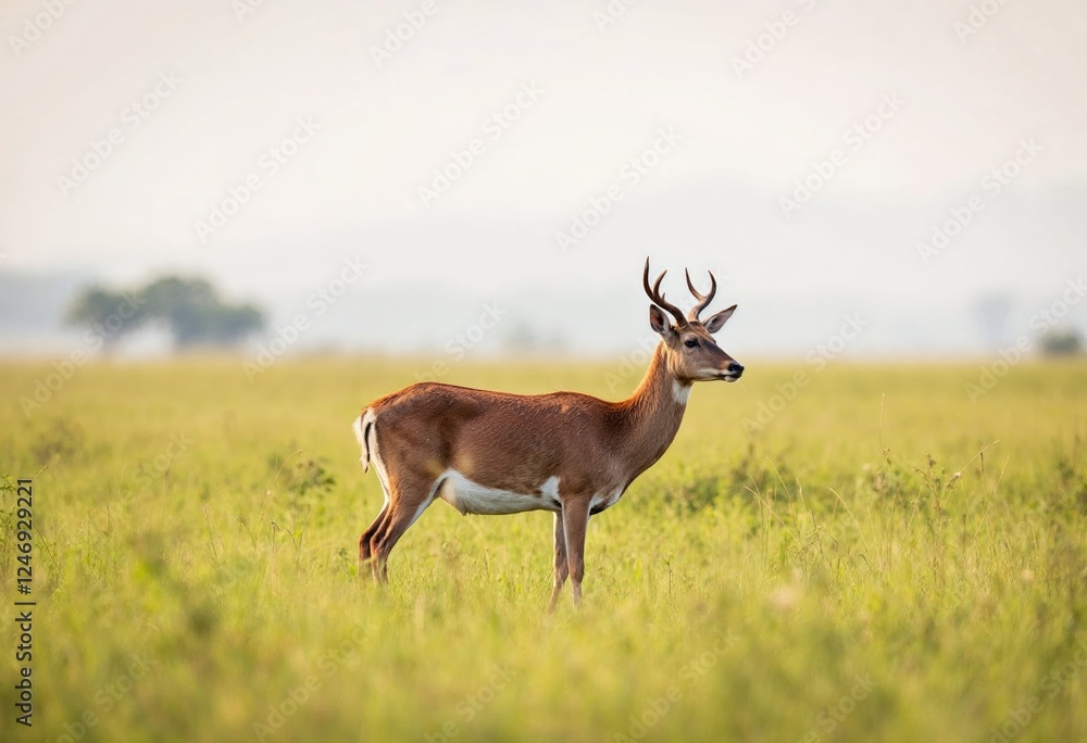 hog deer on the grassland of kaziranga in assam hog deer on the grassland of kaziranga in assam