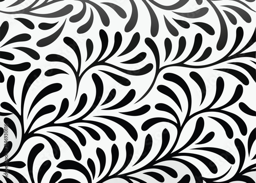 Seamless floral vector pattern with ornate vintage flower and leaf elements for decorative textile design.