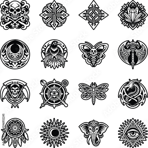 Set of Glyph Style Meaningful Symbols Icons 

 photo