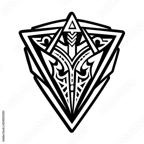 A solid style icon of arrowhead tattoo