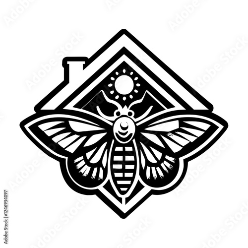 Moth tattoo icon in glyph style