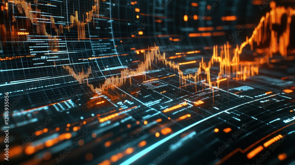 Abstract Data Visualization: Stock Market Chart Display Abstract Data Visualization: Stock Market Chart Display