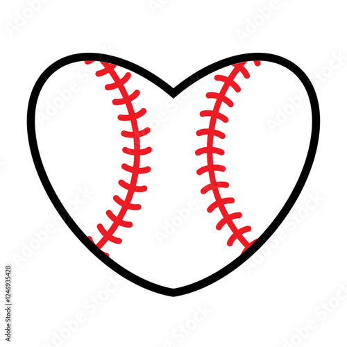 Baseball Ball Heart Shape